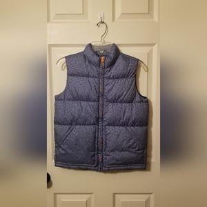 Old Navy blue speckled puffer vest